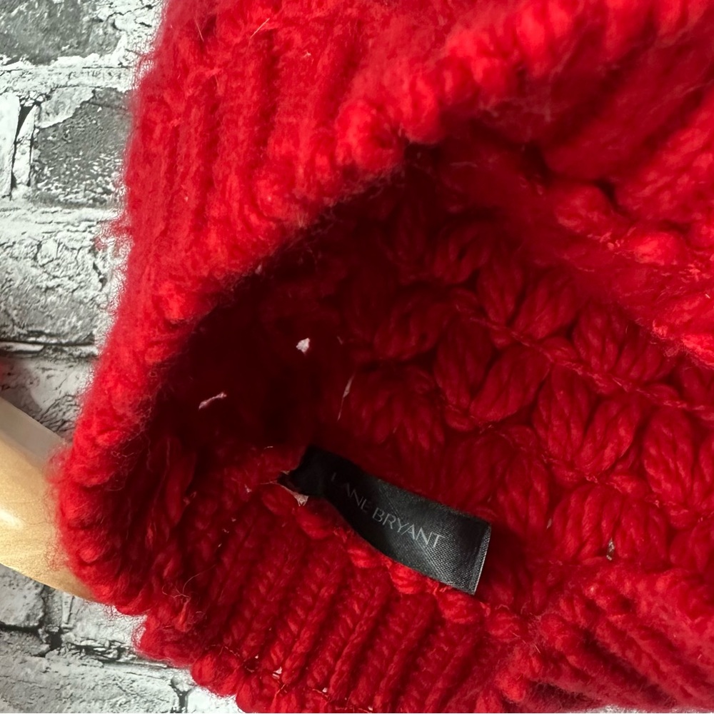 EUC Lane Bryant Red Knit Hat ONE SIZE - Picture 3 of 10